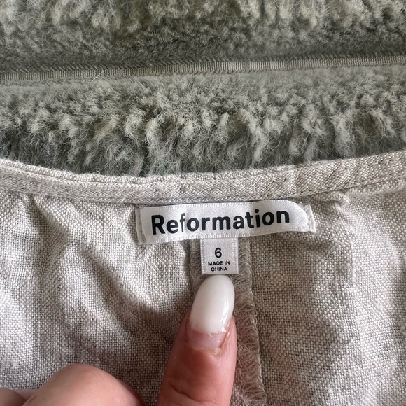 Reformation 100% Linen Cream Tank Top - Picture 2 of 5